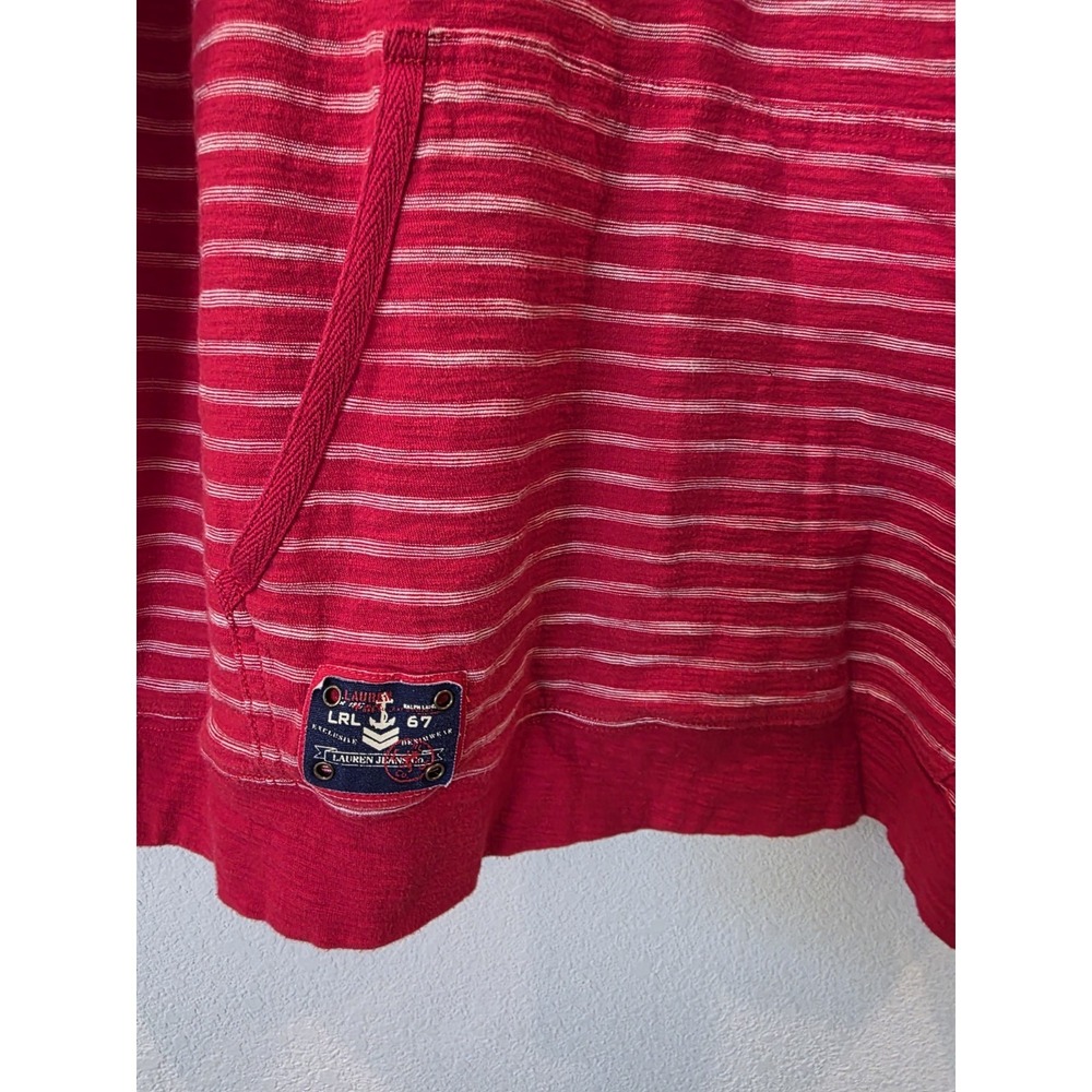 Lauren Ralph Lauren Sz XXL Cotton Nautical Hoodie Rope Tie Hamptons Casual RARE! - Picture 4 of 6